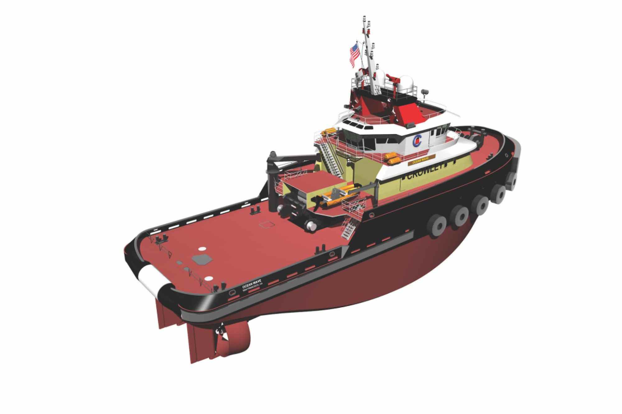naval architecture tugboat rendering