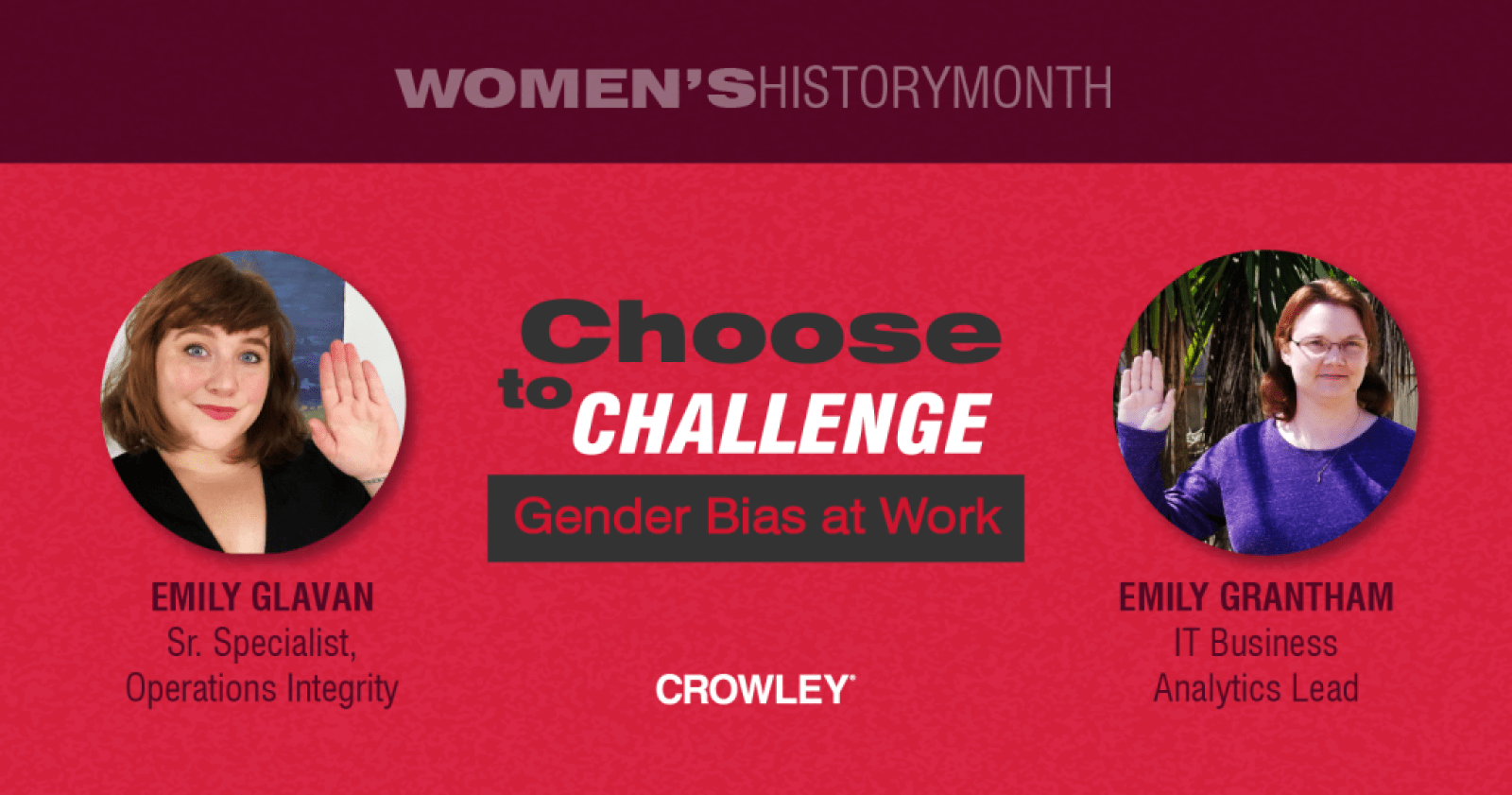 two women with hand up to choose challenge