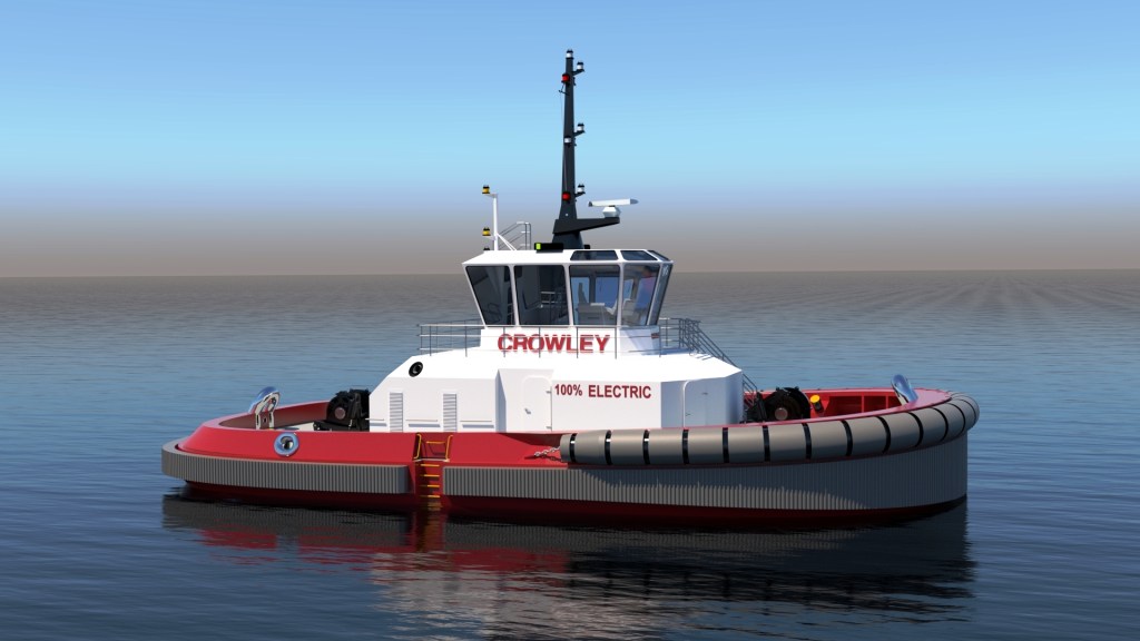 Fully electric tug with autonomous technology designed by Crowley Engineering