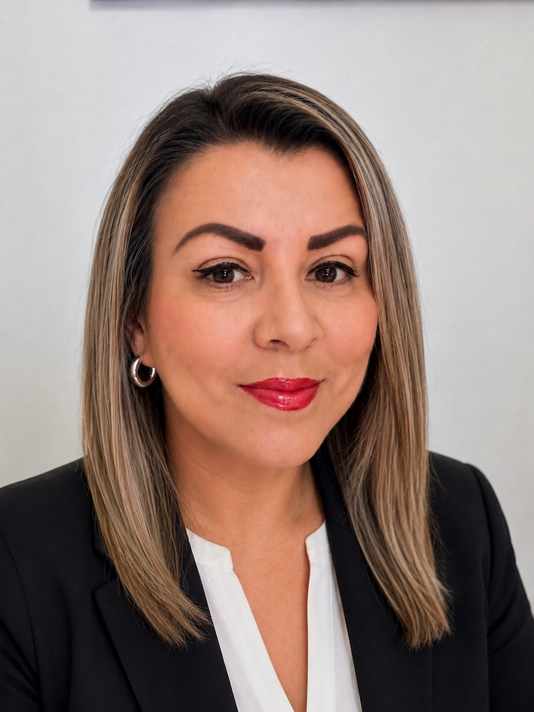 Retrato profesional de Wendy Jiménez, Gerente Regional para Centroamérica, junto a cita sobre logística en la industria de hospitalidad